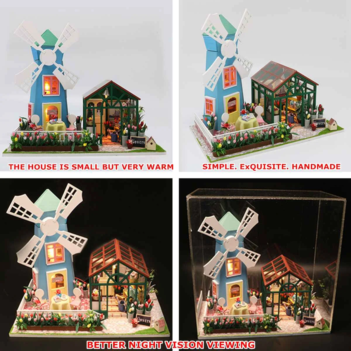 

Handmade Doll House Wooden Furniture Diy House Miniature Puzzle Assemble 3D Dollhouse Kits Toys Led For Children Birthday Gift