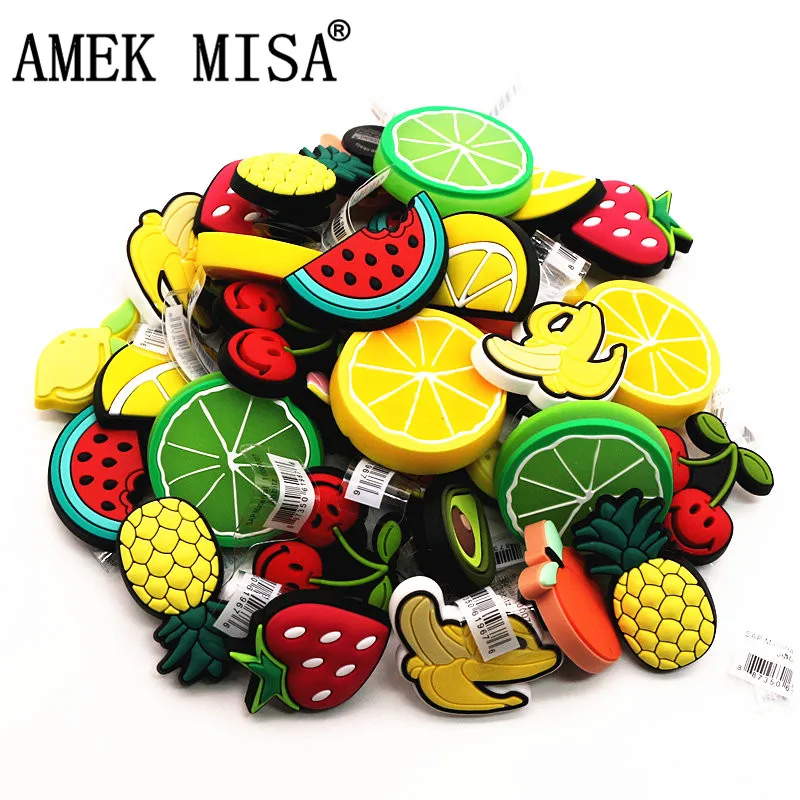 Lovely Fruit Style Croc Shoe Charms Banana/Pineapple/Peach/Strawberry Shoe Decoration Shoe Accessories for jibz Kids Party Gifts