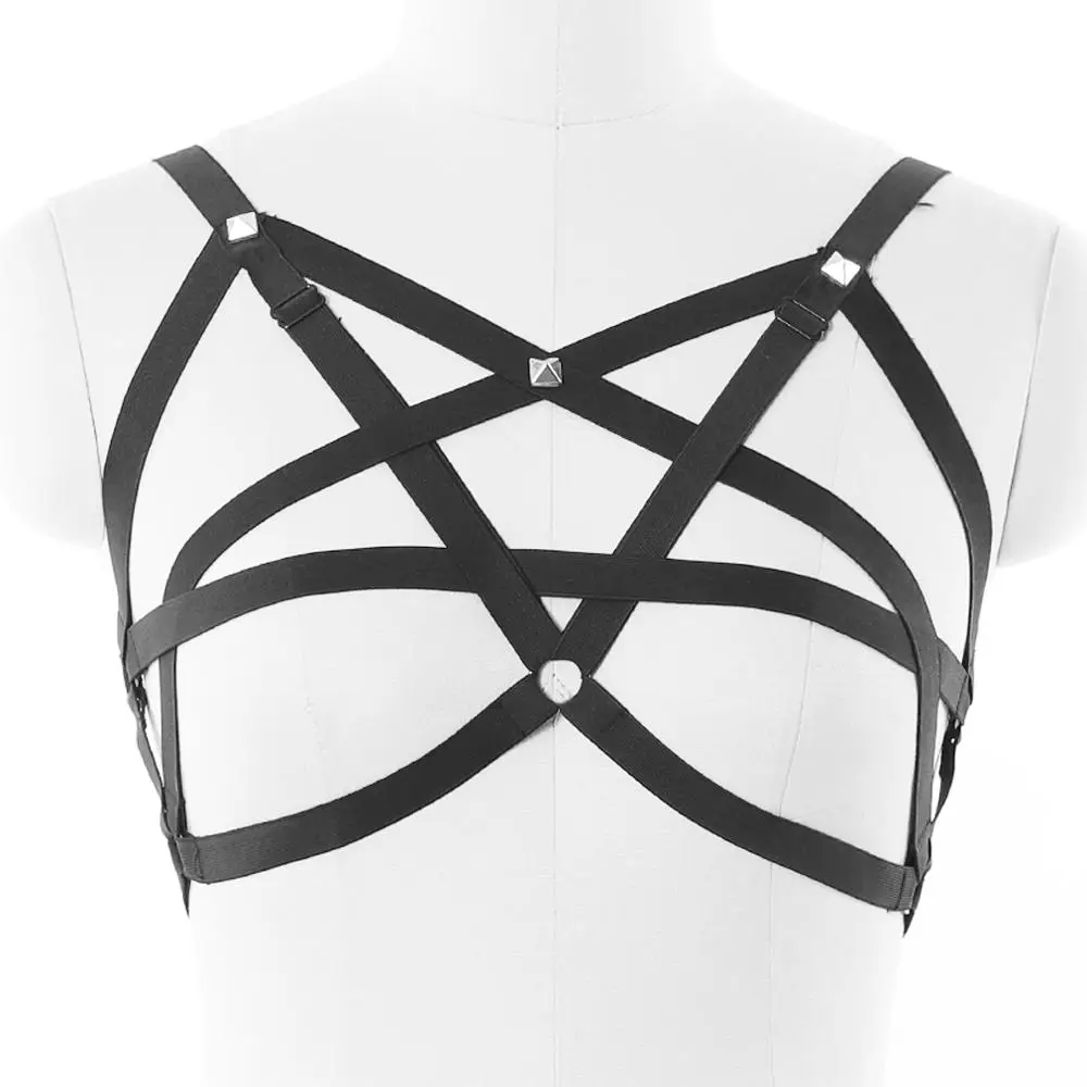 Женский бюстгальтер в виде пентаграммы с заклепками сексуальный женский ремень