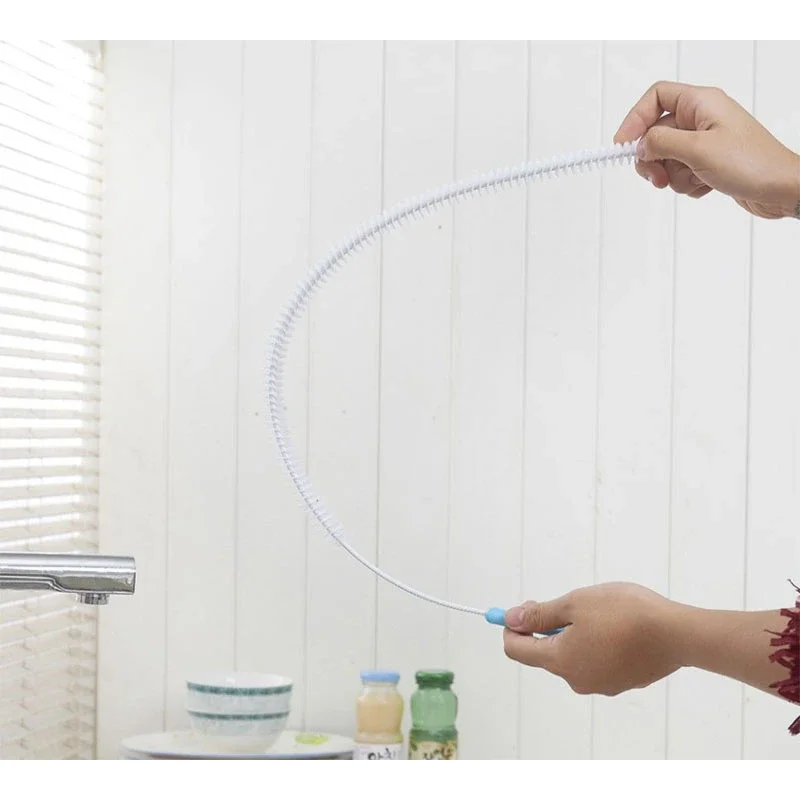 

28" Sink Drain Overflow Cleaning Brush, Household Sewer Hair Catcher Kitchen Bathroom Sink Pipe Cleaner PP Handle