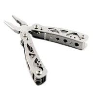100pcslot high quality outdoor tool mini multi functional foldaway stainless steel pliers 6 in 1 tool camping folding pliers sn