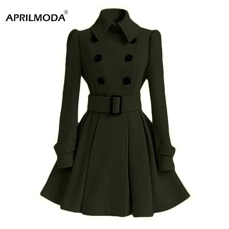 Корейская женская шерстяная ветровка пальто куртка красный черный серый Осень