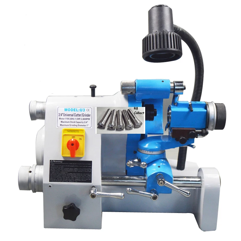 CE 220V U3 R8 Collets Универсальный резак шлифовальный станок точилка для сверления