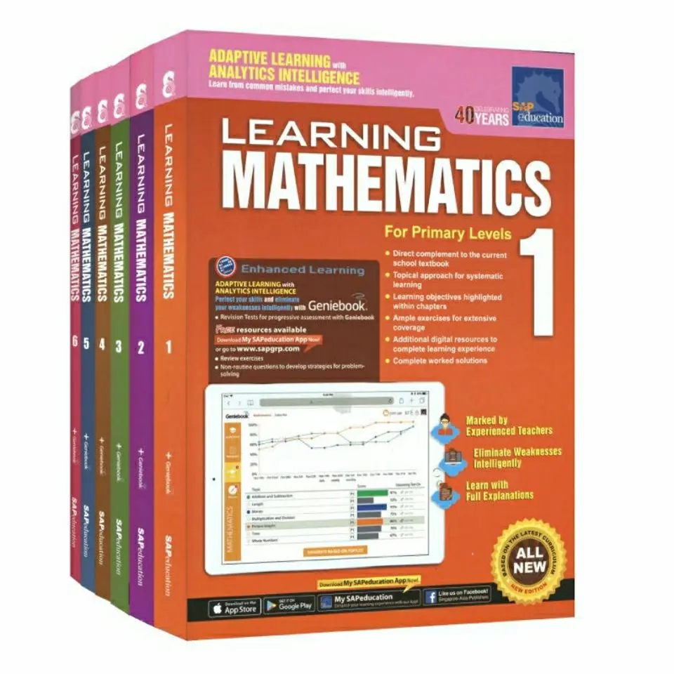 Singapore Math Textbook SAP Learning Mathematics Grade 1_6 Practice Books Set of 6 Singapore Primary School Mathematics Textbook