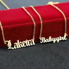 Индивидуальное индивидуальное ожерелье из нержавеющей стали, индивидуальное ожерелье с именем и номером, цепочка до ключиц, женский кулон, аксессуары, ожерелье