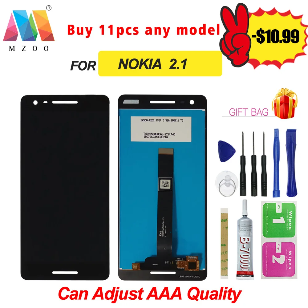 Высококачественный ЖК дисплей для Nokia 2 1 TA 1080 1084 1086 1092 1093 Sreen сенсорный дигитайзер