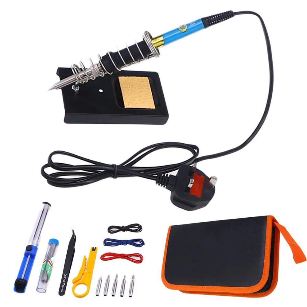

Pcs Soldering Iron Kit with 60W Adjustable Temperature 200-460C Welding Soldering Iron 5 Soldering Tips Solder Sucker Desold
