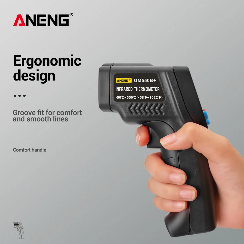 ANENG GM550B+ цифровой инфракрасный термометр, гигрометр, метеостанция, измеритель температуры, измеритель влажности, лазерный термометр