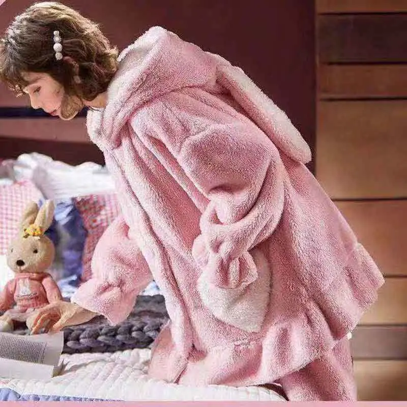 Зимний пижамный комплект для женщин фланелевый толстый теплый топ и штаны