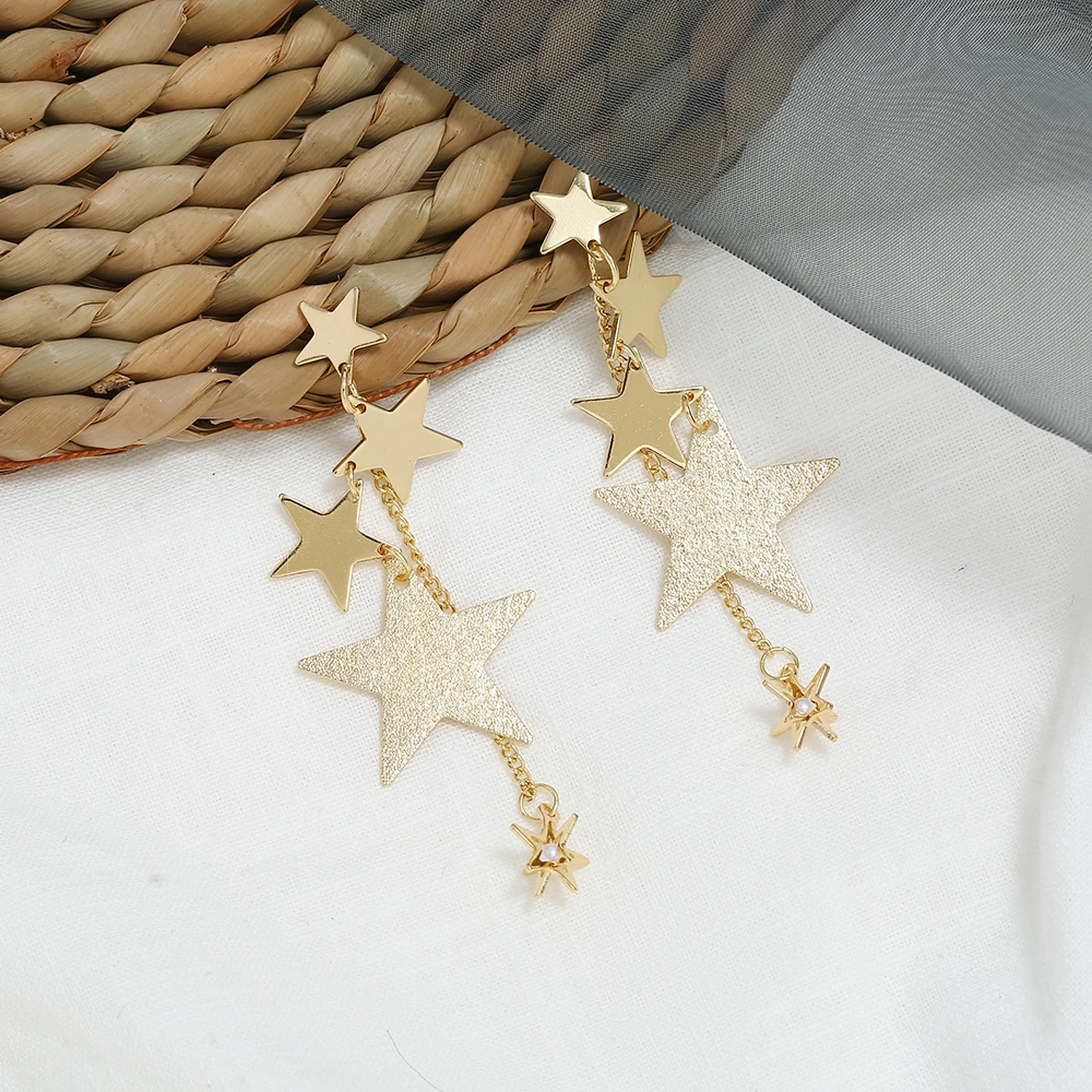 Женские длинные серьги Goldenn корейские с кисточками и кристаллами модные