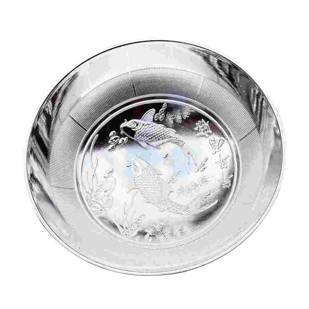 

1Pc Home Kitchen Retro Bowl Soup Bowl Food Serving Salad Noddle Rice Bowl (Silver)