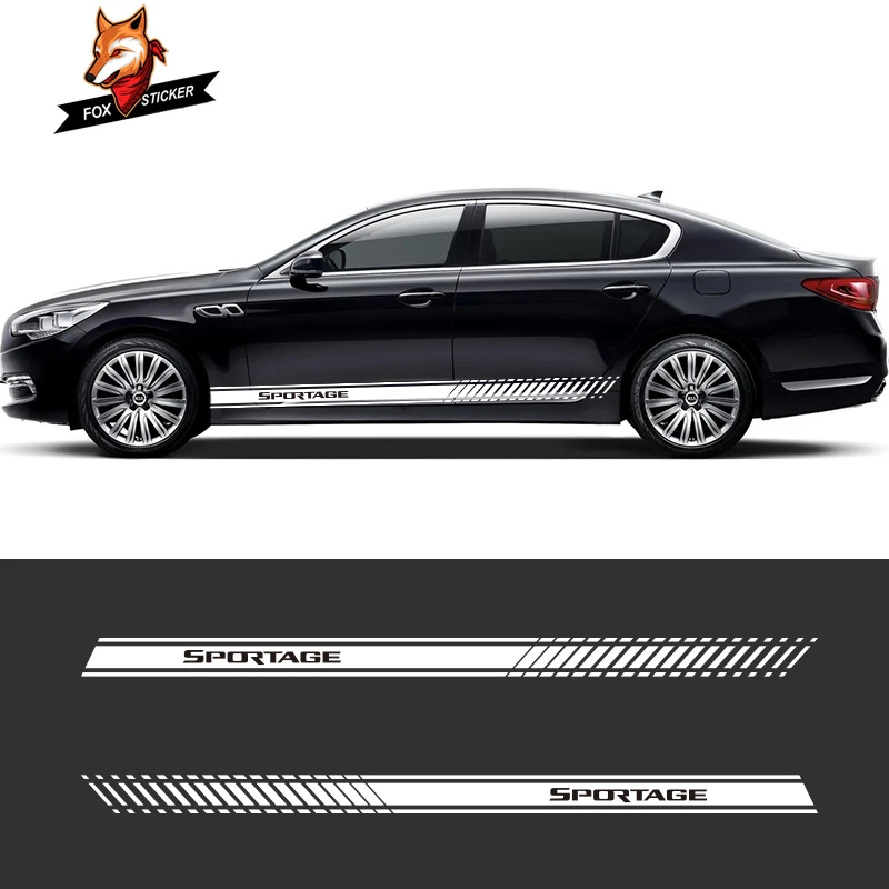 2 шт. виниловые графические боковые полосы Sportage Racing наклейки для Kia Ceed Forte Soul Stonic