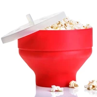silicone popcorn maker microwave popcorn bucket foldable silicone popcorn bucket poppers bowl diy popcorn maker with lid w0