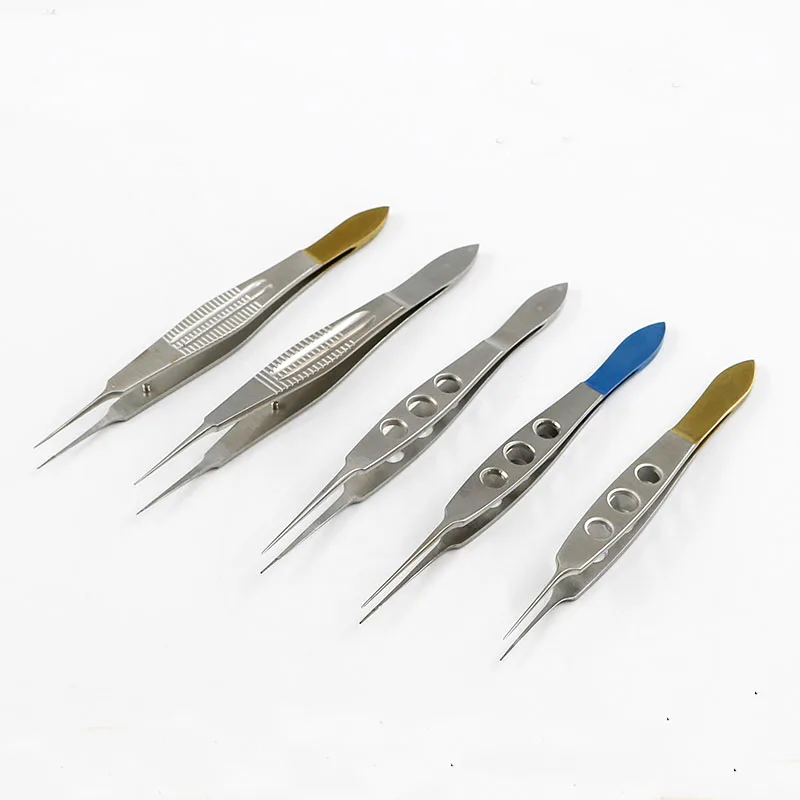 

Ophthalmic Instruments 11cm Microscopic Tweezers Fat Clip Dovetail Toothed Platform Plastic Tweezers Tool Double Eyelid Tweezers