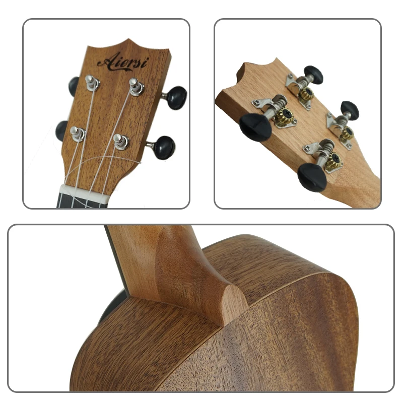 Aiersi 23 Inch Ukulele Top Solid Mahogany Concert Ukelele Musical Instrument Gecko Uke 4 String Hawaiian Guitar With Bag | Спорт и
