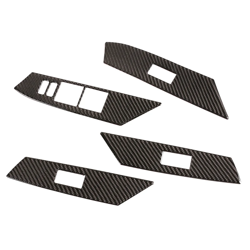 

4Pcs Carbon Fiber ABS Inner Window Switch Panel Cover Trim Lift Control Switch Trim for Toyota RAV4 2015-2019
