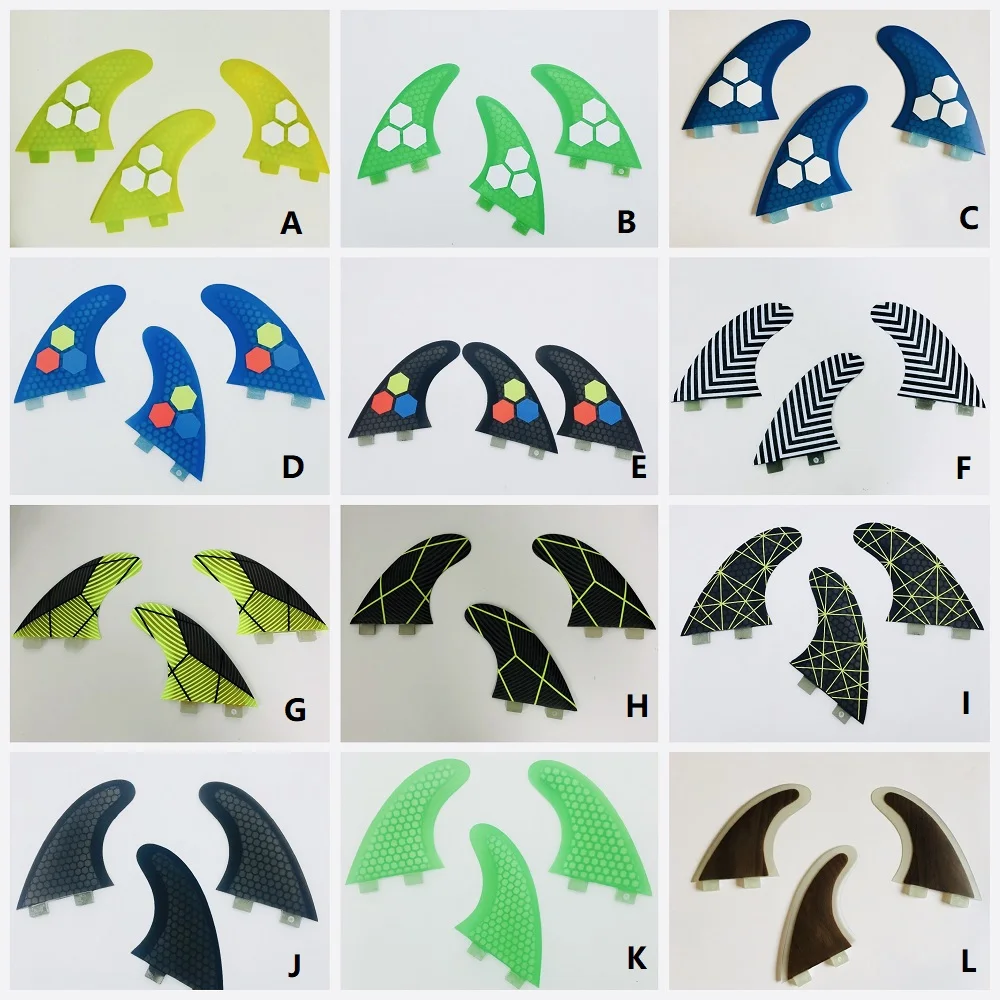 Новый стиль FCS 3 шт доски для серфинга плавник с Сотами стекловолокна G5