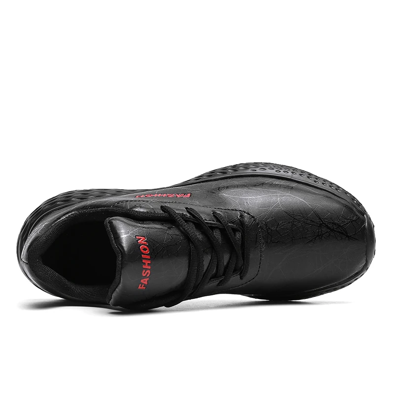Кроссовки мужские из ПУ кожи деловая повседневная обувь для улицы дышащие модные
