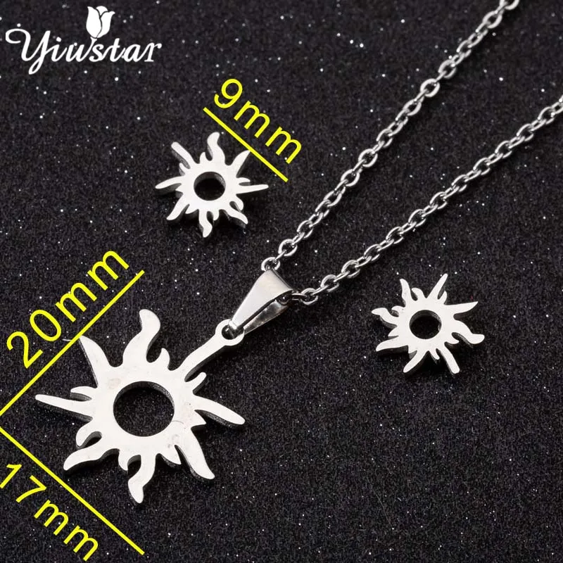 64s Yiustar Романтический Микки маленькие Сережки для женщин, девушек, детей мультфильм подвеска мышь Ожерелье Ювелирные наборы повседневное животное Bijoux - Окраска металла: 64s