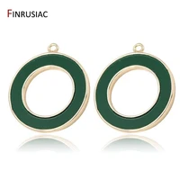 20mm gold plated big hole round circle pendants charmsinlaid natural shell pendant diy jewelry necklace earrings making finding