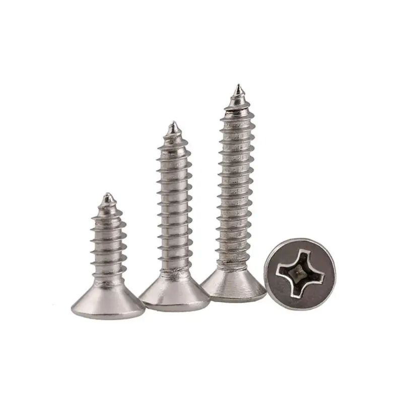 

100PCS M1 M1.2 M1.4 M1.7 M2 M2.2 M2.6 Countersunk Head Screw Philips Self Tapping A2 304 Stainless Steel