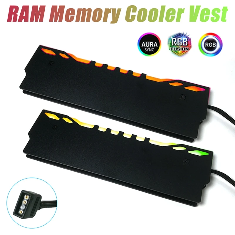RGB RAM Memory Cooling Vest 5V 3Pin Desktop PC RAM Cooler Heat Sink Radiator for Computer Motherboard Memory