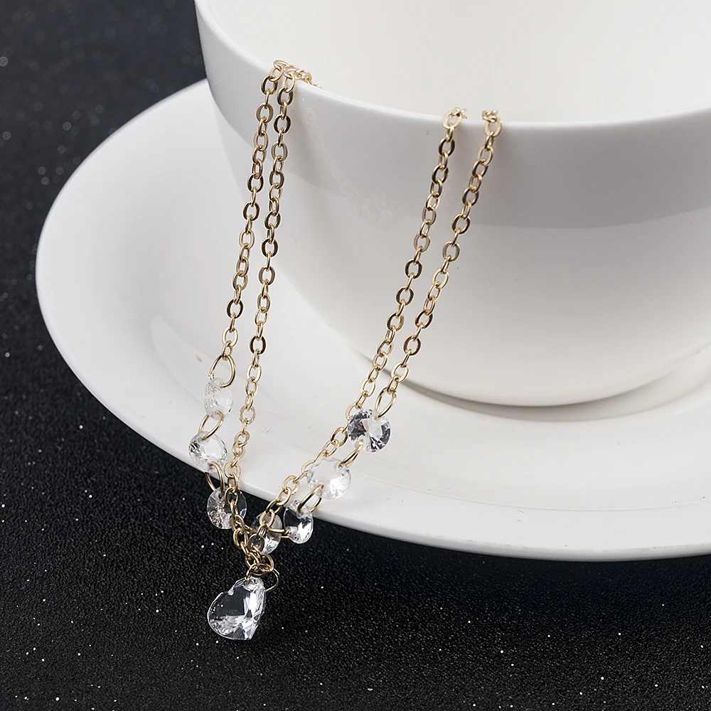 2019 новый модный простой красивый женский Стразы Кристалл многослойный браслет