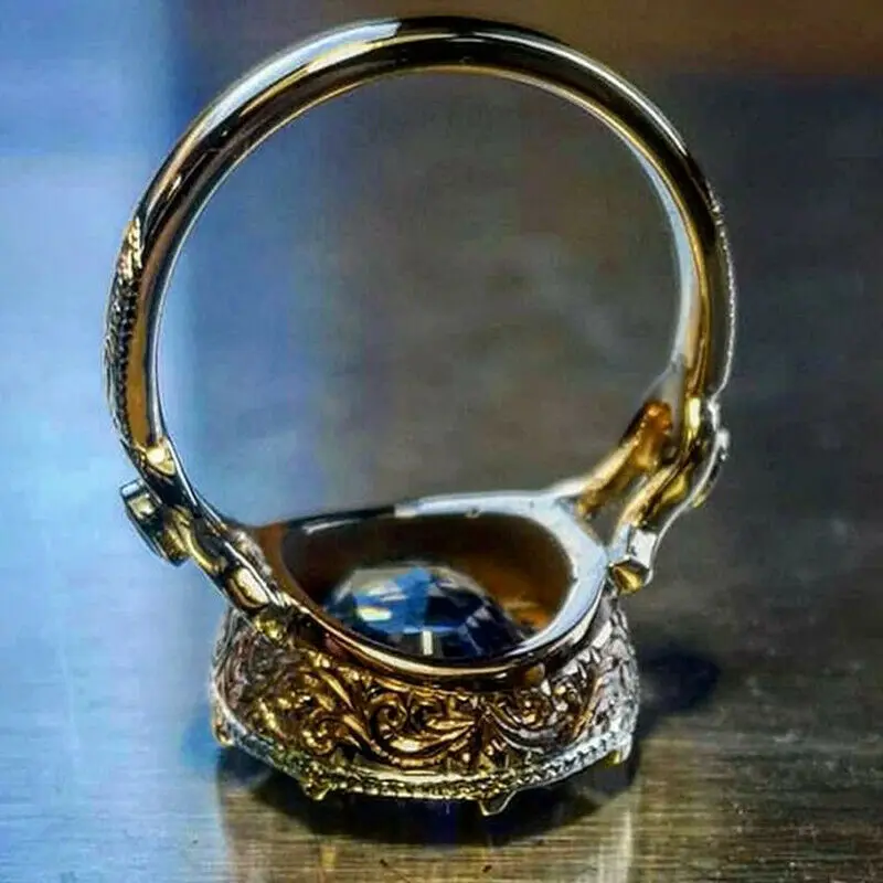 Сапфировое кольцо 14K золотого цвета для женщин и мужчин Anillos De Bizuteria драгоценный