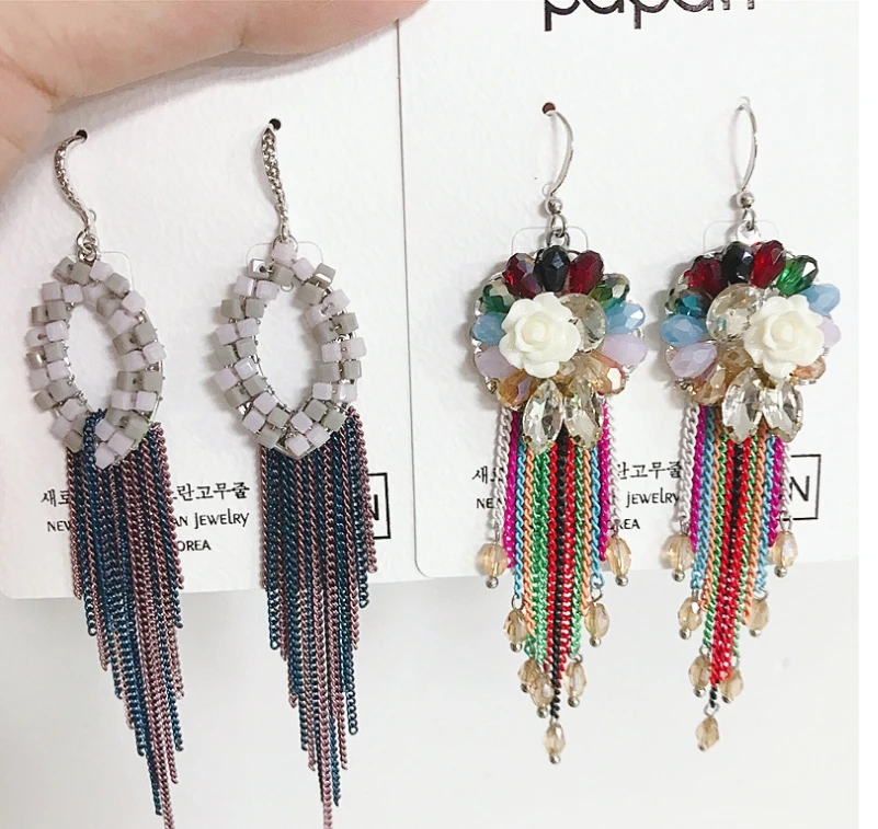 2019 ZA новые серьги-подвески с кристаллами сияющие золотые серебряные богемные