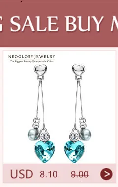 Neoglory Ювелирные изделия, модные серьги с прозрачными кристаллами в виде бабочек для женщин Новинка, украшенные кристаллами Swarovski