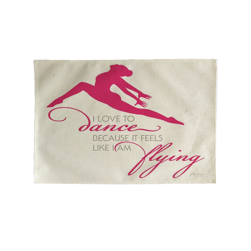 Color Ballet Dancer Bottle Kitchen Placemat Coaster Dining Table Mats Cotton Linen Pad Bowl Cup Mat 42*32cm Home Decor CD323 | Дом и сад