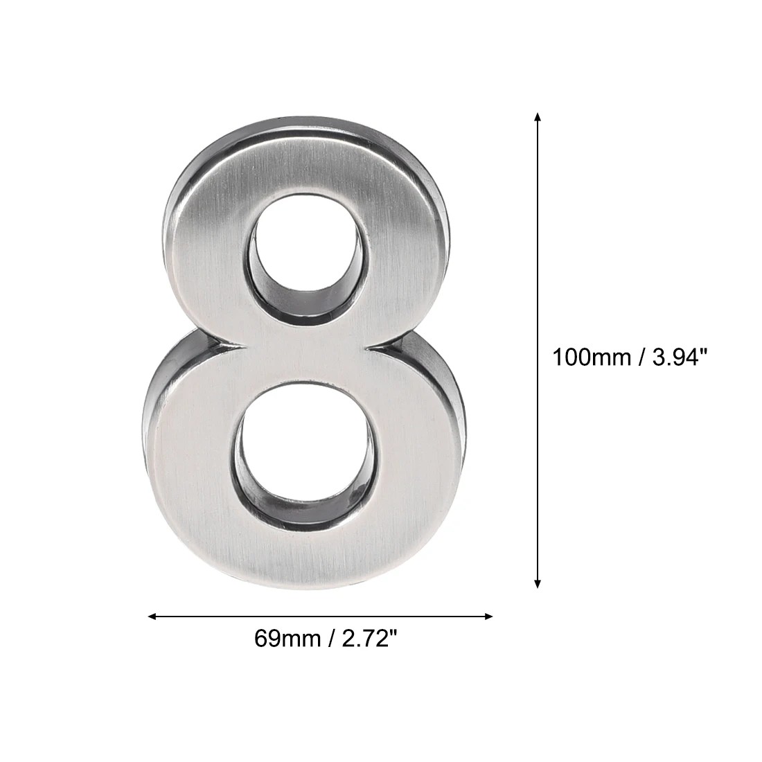 

Uxcell самоклеющийся номер дома 3,94 дюйма ABS пластик номер 8 никелированный матовый