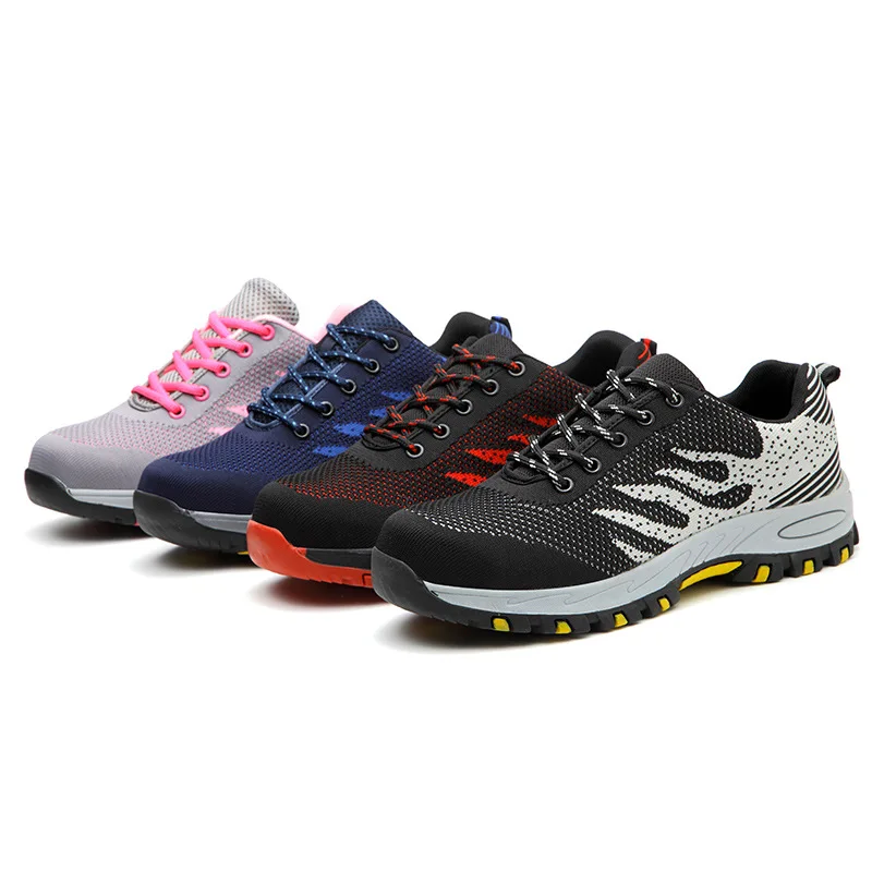 

Work Man Woman Steel Toe Safety Shoes Anti-smashing Lightweight Breathable Outdoor Construction Shoes