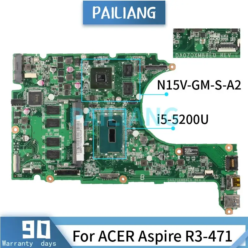 

Материнская плата для ноутбука ACER Aspire Φ, материнская плата DA0ZQXMB8E0 REV:E Φ SR23Y, протестирована в порядке