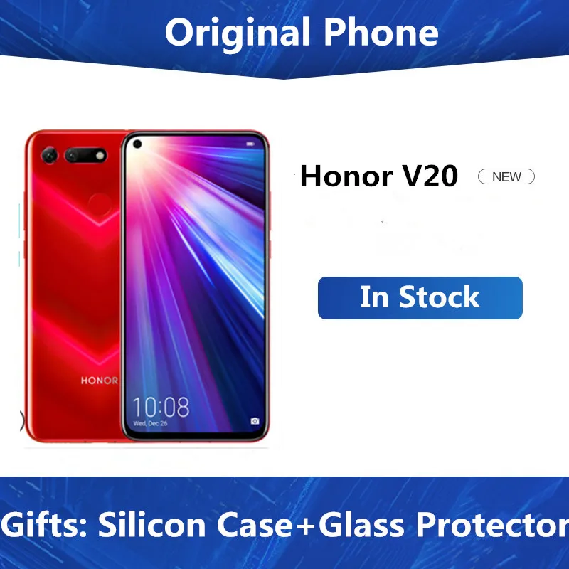 Мобильный телефон Honor View 20, V20, Android 9,0, kirin 980, четыре ядра, отпечаток пальца ID, 6,4 дюймов, 3* камеры, 4000 мАч, 8 ГБ, 256 ГБ rom