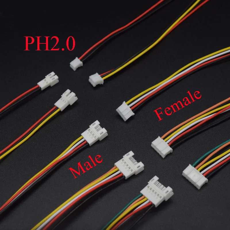 10 шт. кабель коннектор Micro JST PH 2 0 типа Мама папа 2P 3P 4P 5P 6pin Pitch мм с проводными