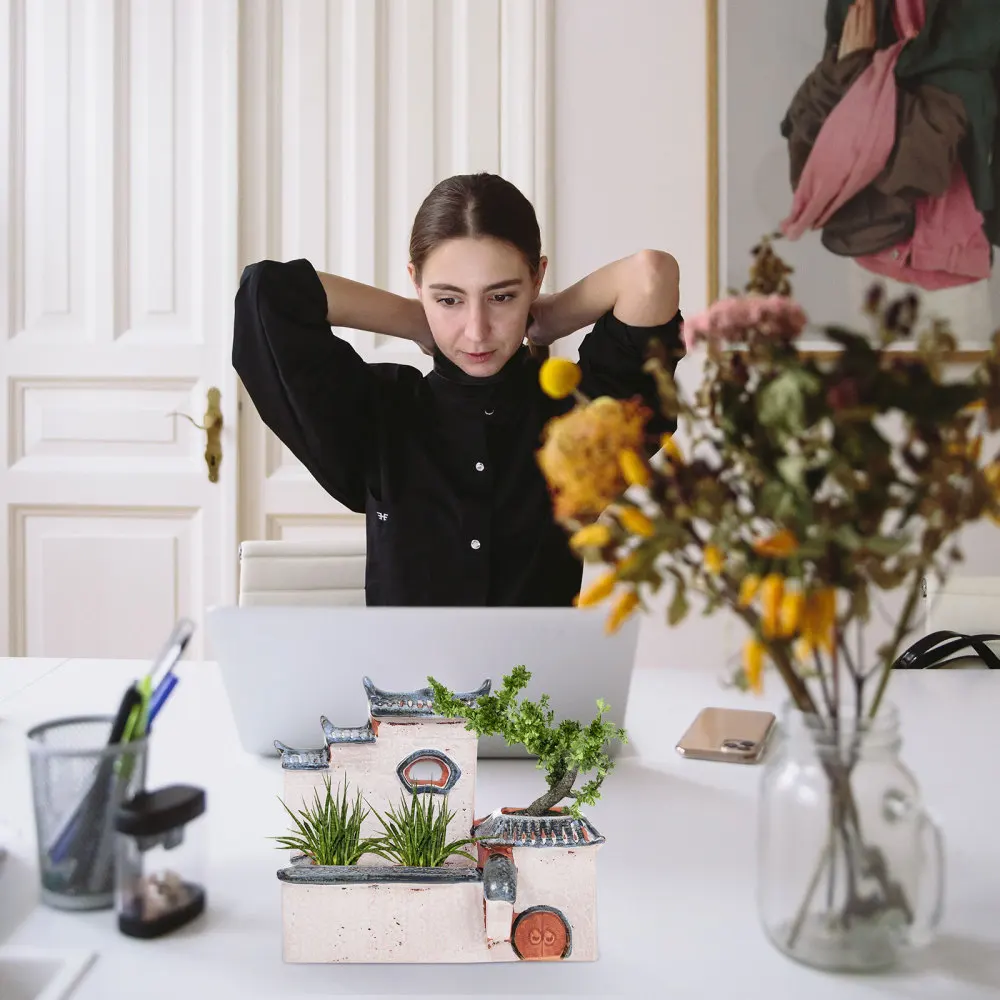 

House Shaped Planter Creative Plant Pot Pretty Succulent Planter for Decor