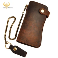 male quality leather dargon tiger emboss fashion checkbook iron chain organizer wallet purse design clutch handbag 1088 db