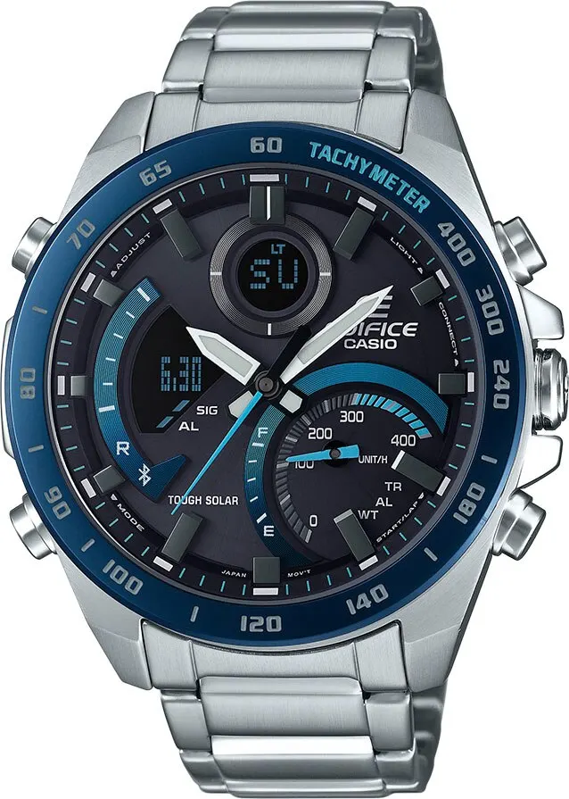 Часы ``CASIO`` ECB 900DB 1B кварцевые наручные часы многофункциональные с будильником