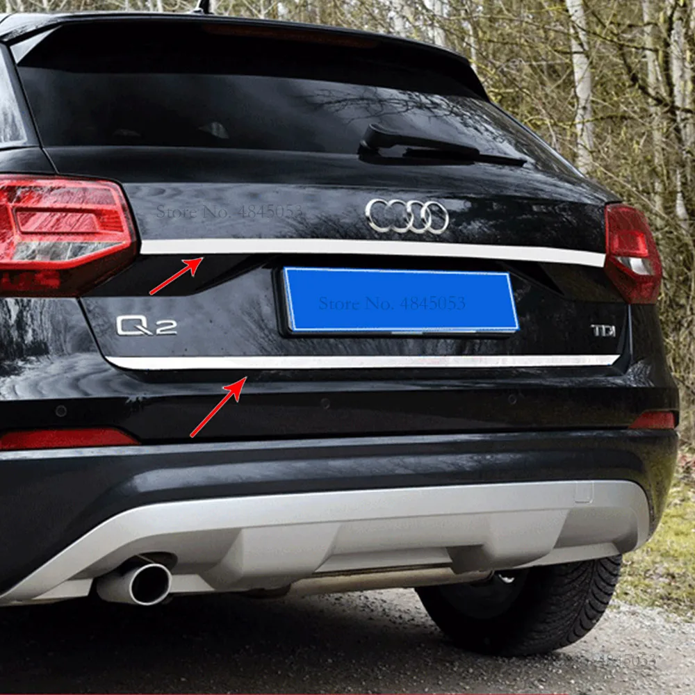 Нержавеющая сталь гвардии ствол внешний задний бампер для Audi Q2 2018 2019 отделкой