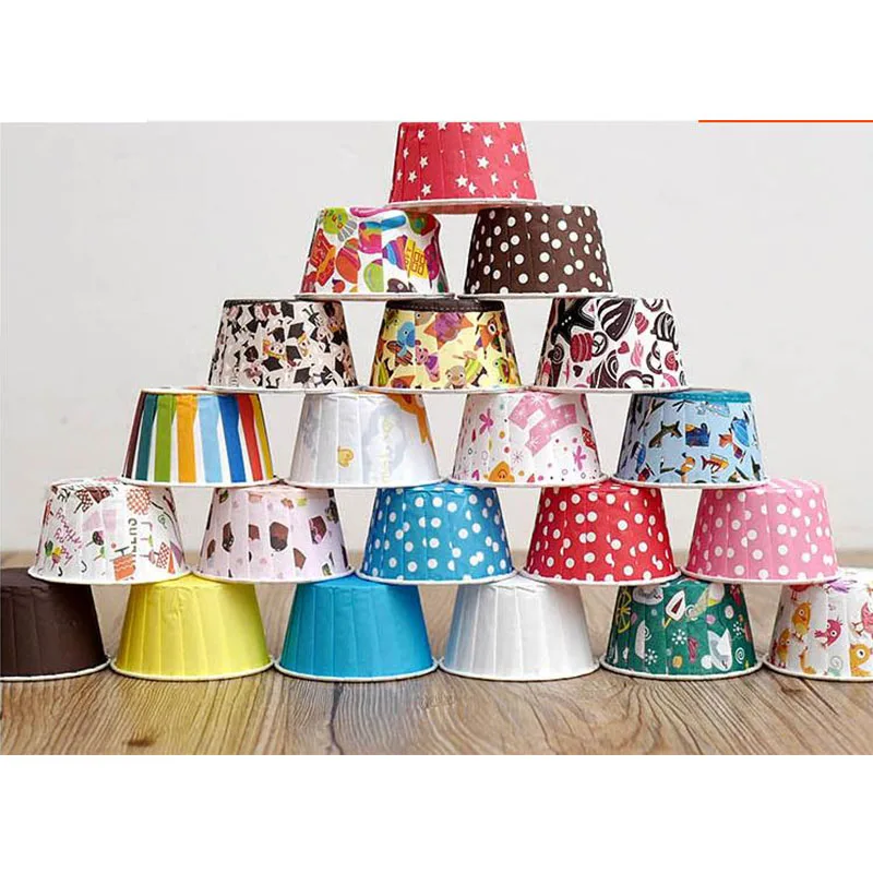 

50 шт., мини-вкладыши для кексов, бумажные чашки для выпечки, круглые формы, рулоны для выпечки, подставки для кексов и маффинов