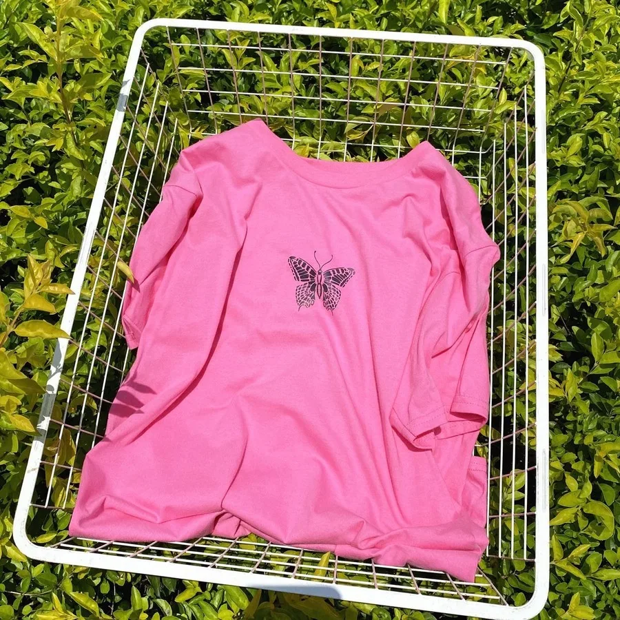 

Butterfly Loose Harajuku Graphic T Shirts Woman Tshirts Plus Size O-Neck Summer Tee Tops Casual New Korean Girls Fashion Clothes
