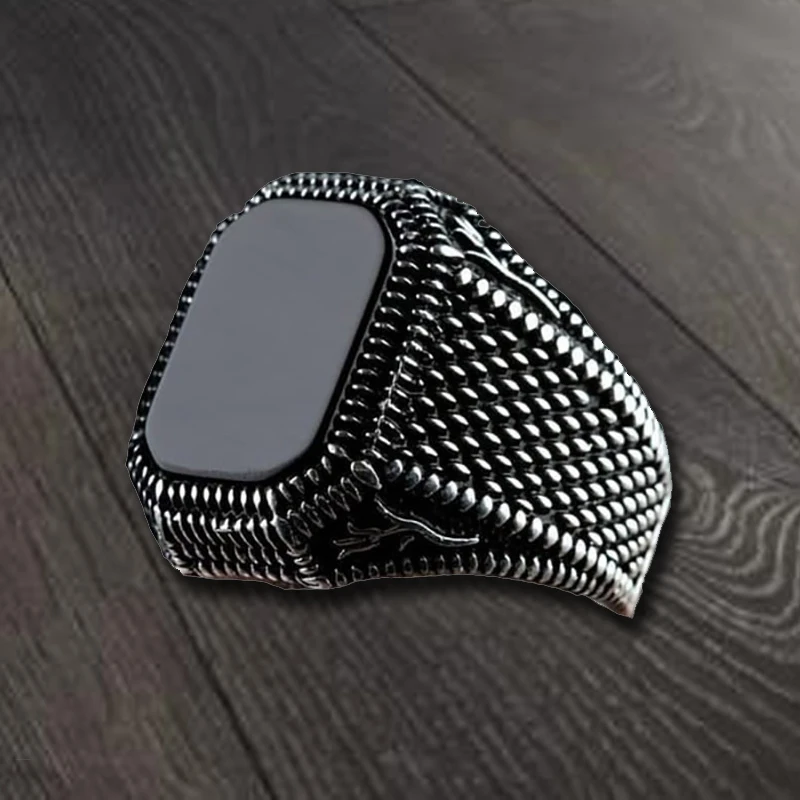 1 шт. мужское кольцо с натуральным черным камнем | Украшения и аксессуары