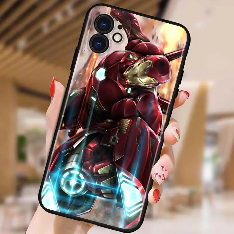 

Iron Man Cool Marvel for Apple iPhone 12 Pro Max Mini 11 Pro XS Max X XR 6S 6 7 8 Plus 5S SE2020 Soft Black Phone Case