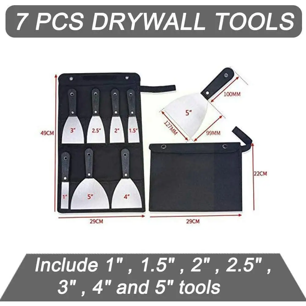

1 set Putty Scraper Set Carbon Steel 1-5inch Paint Plastering Wall Hand Knife Tool Putty Useful Shovel Scrapers Knife Blade K0F1