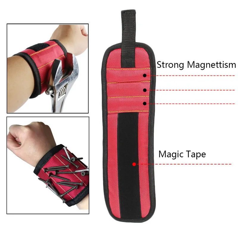

1pcs Magnetic Wristband Hand Wraps Tool Bag Adjustable Electrician Wrist Screws Nails Drill Holder Belt Bracelet for Home Repair
