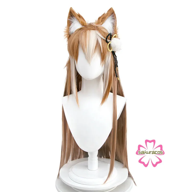 

Игра Genshin Impact Miss Hina Косплей Gorou сексуальный костюм-трансформер длинный прямой костюм Хэллоуин уши + бесплатная шапочка для парика