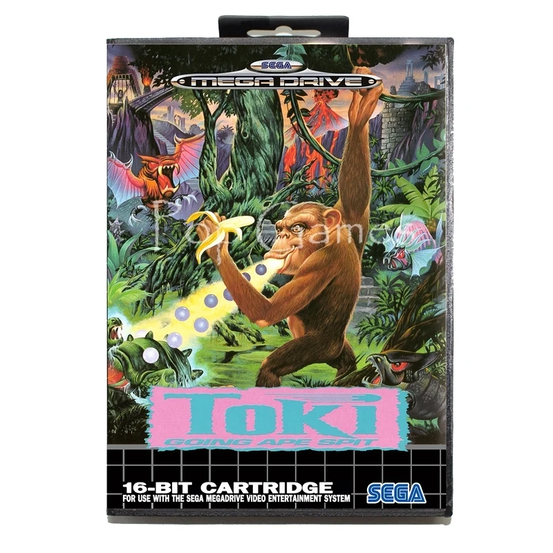 Toki с коробкой для 16-битной игровой карты Sega MD Mega Drive видеоконсоли Genesis |