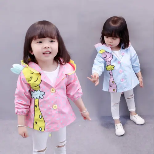 Одежда для новорожденных девочек с героями мультфильмов ветровка Осенняя