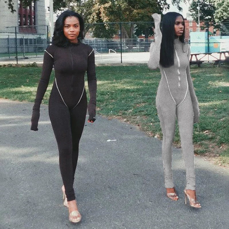 

Jumpsuits Yoga Set Sportswear Long Sleeves Fitness Clothing Yoga Suit Gym Patchwork Breathable Sports Clothing Zipper Quick Dry